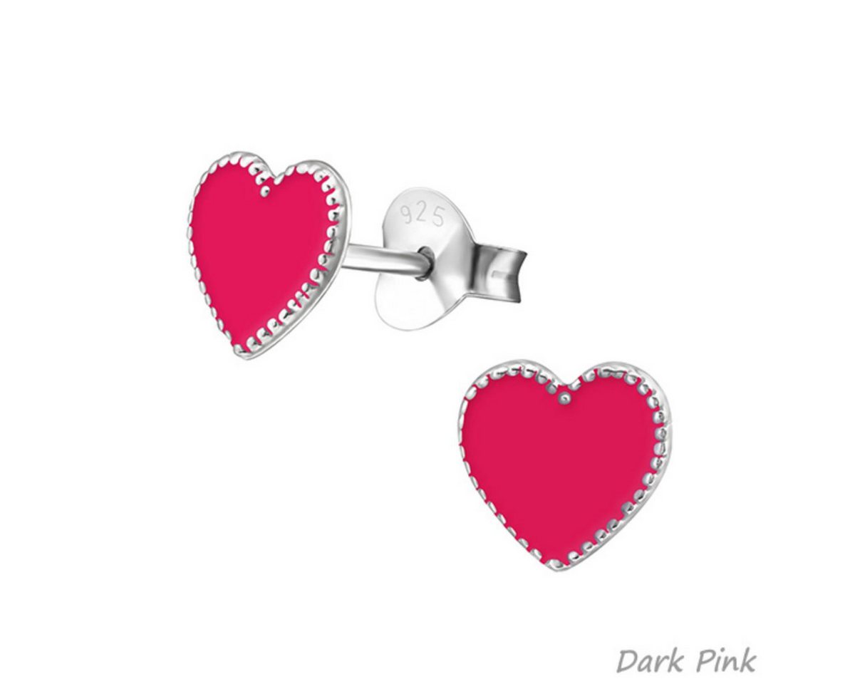 Order & Smile Schmuck Paar Ohrstecker Kinder-Ohrringe: 925 Silber Ohrstecker „Herz bunt“ von Order & Smile Schmuck