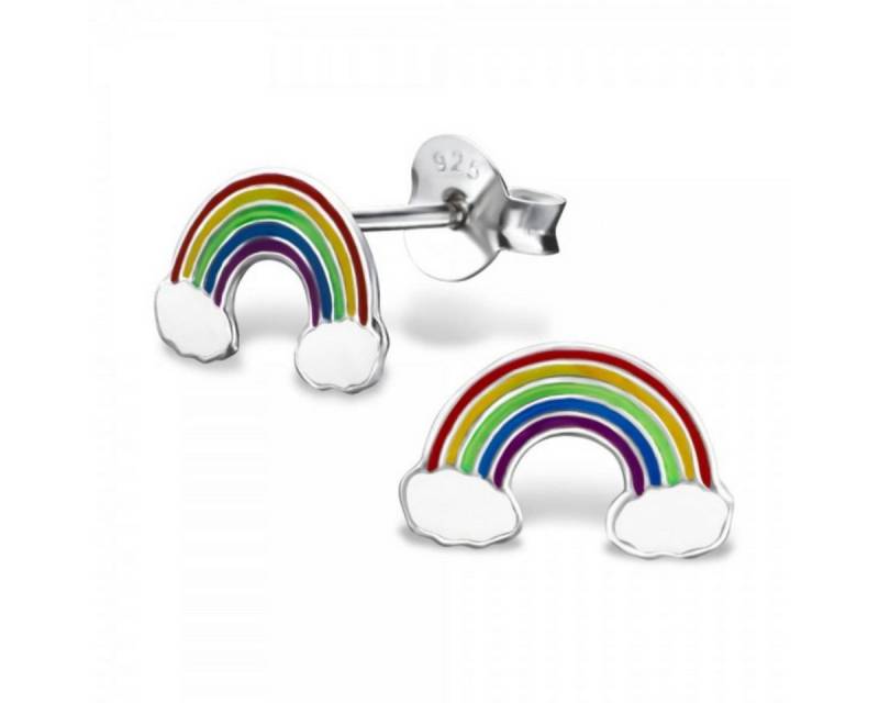 Order & Smile Schmuck Paar Ohrstecker Kinder Ohrstecker Silber Ohrringe Regenbogen von Order & Smile Schmuck