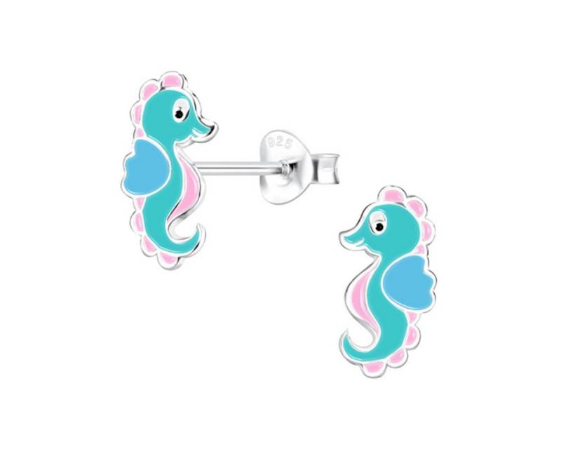 Order & Smile Schmuck Paar Ohrstecker Kinder Ohrstecker bunt aus Silber 925 „Seepferdchen“ von Order & Smile Schmuck