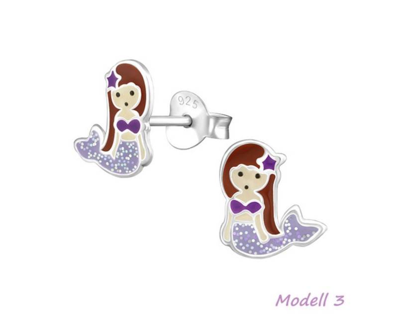 Order & Smile Schmuck Paar Ohrstecker Kinder-Ohrstecker: 925 Silber Ohrringe „Glitzer Meerjungfrau“ von Order & Smile Schmuck