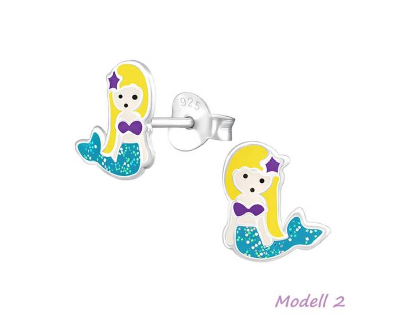 Order & Smile Schmuck Paar Ohrstecker Kinder-Ohrstecker: 925 Silber Ohrringe „Glitzer Meerjungfrau“ von Order & Smile Schmuck
