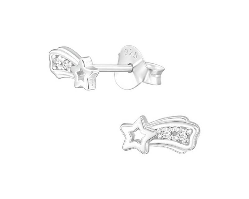 Order & Smile Schmuck Paar Ohrstecker Kinder Ohrstecker: Mädchen Ohrringe 925 Silber „Sternschnuppe“ von Order & Smile Schmuck