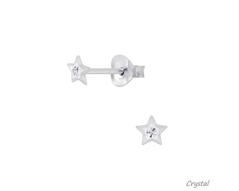Order & Smile Schmuck Paar Ohrstecker Kinderohrstecker: Kinder Ohrringe Silber 925 „Kristall Stern“ von Order & Smile Schmuck