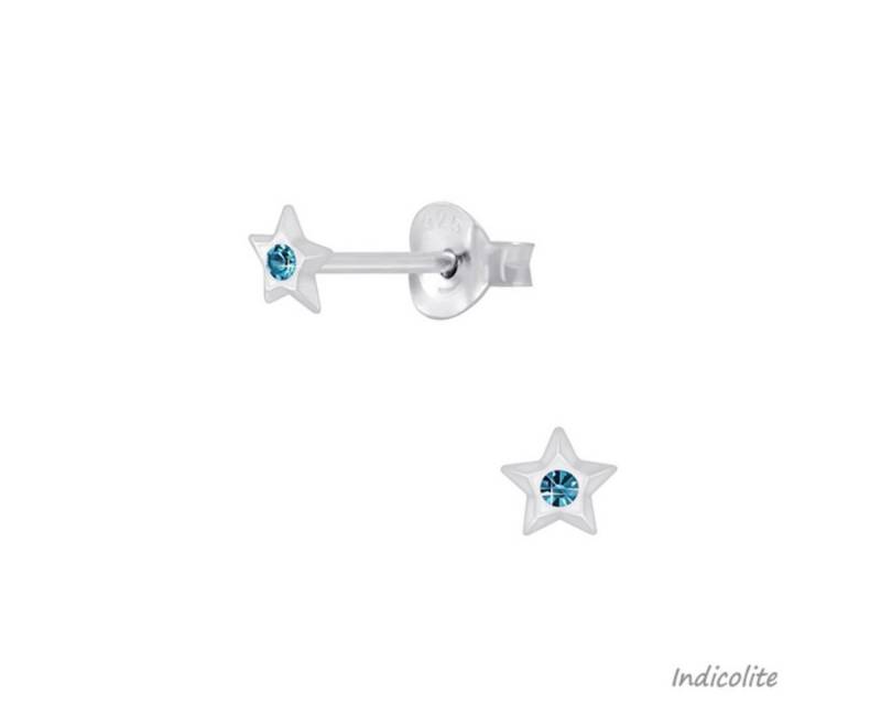 Order & Smile Schmuck Paar Ohrstecker Kinderohrstecker: Kinder Ohrringe Silber 925 „Kristall Stern“ von Order & Smile Schmuck