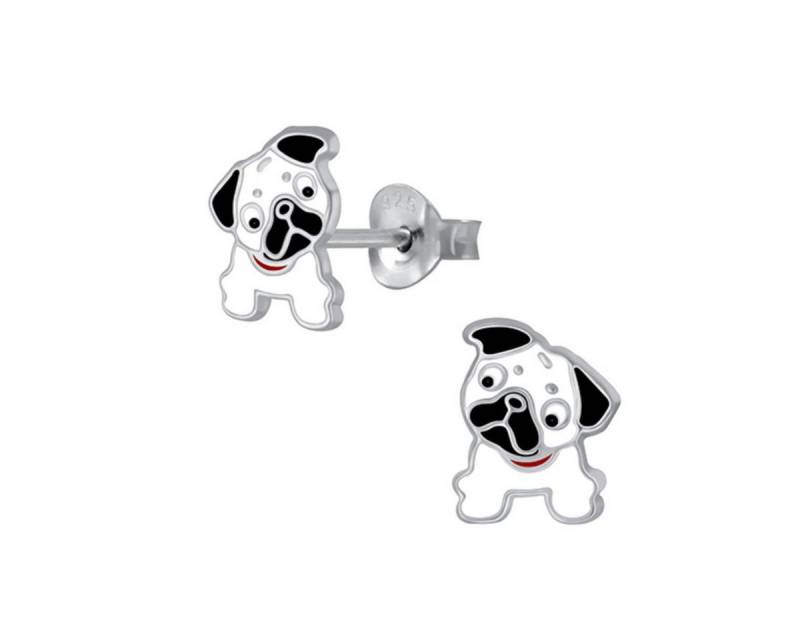Order & Smile Schmuck Paar Ohrstecker Kinderohrstecker: Mädchen Ohrringe Silber „Bulldogge / Mops“ von Order & Smile Schmuck
