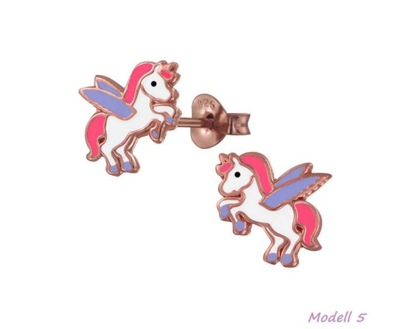 Order & Smile Schmuck Paar Ohrstecker Kinderohrstecker: Mädchen Ohrringe Silber „Einhorn / Pegasus“ von Order & Smile Schmuck