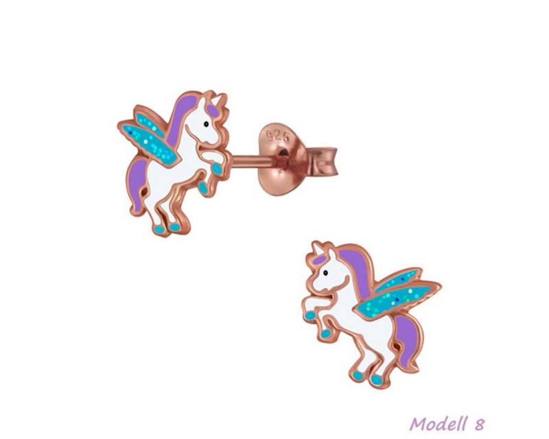 Order & Smile Schmuck Paar Ohrstecker Kinderohrstecker: Mädchen Ohrringe Silber „Einhorn / Pegasus“ von Order & Smile Schmuck