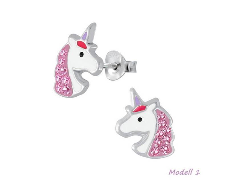 Order & Smile Schmuck Paar Ohrstecker Kinderohrstecker: Mädchen Ohrringe Silber „Einhorn“ von Order & Smile Schmuck