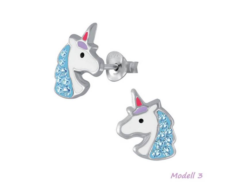 Order & Smile Schmuck Paar Ohrstecker Kinderohrstecker: Mädchen Ohrringe Silber „Einhorn“ von Order & Smile Schmuck