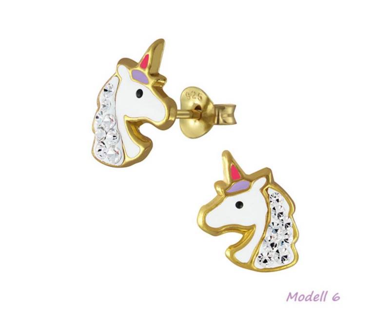 Order & Smile Schmuck Paar Ohrstecker Kinderohrstecker: Mädchen Ohrringe Silber „Einhorn“ von Order & Smile Schmuck