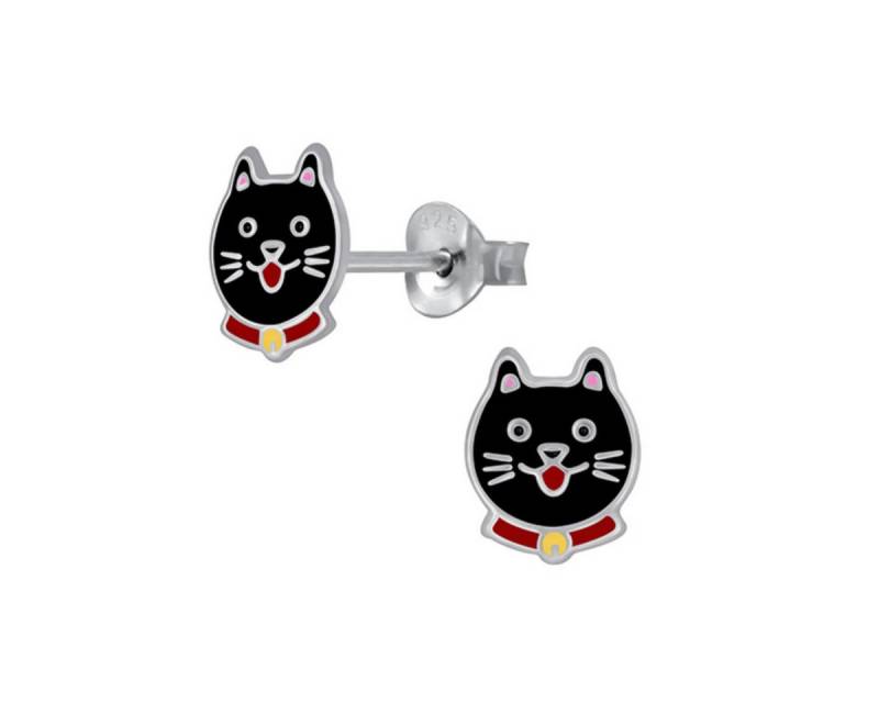 Order & Smile Schmuck Paar Ohrstecker Kinderohrstecker: Mädchen Ohrringe Silber „Katze“ von Order & Smile Schmuck