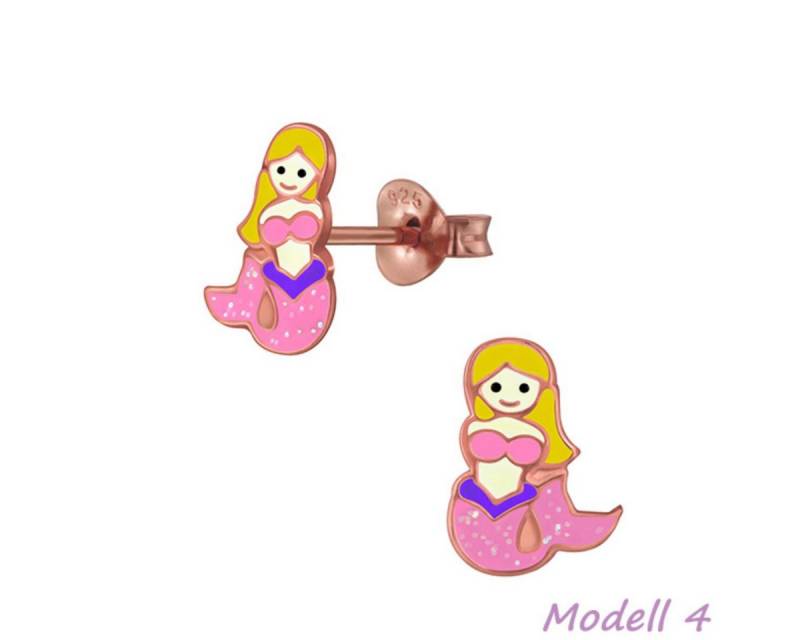 Order & Smile Schmuck Paar Ohrstecker Kinderohrstecker: Mädchen Ohrringe Silber „Meerjungfrau mit Glitzer“ von Order & Smile Schmuck