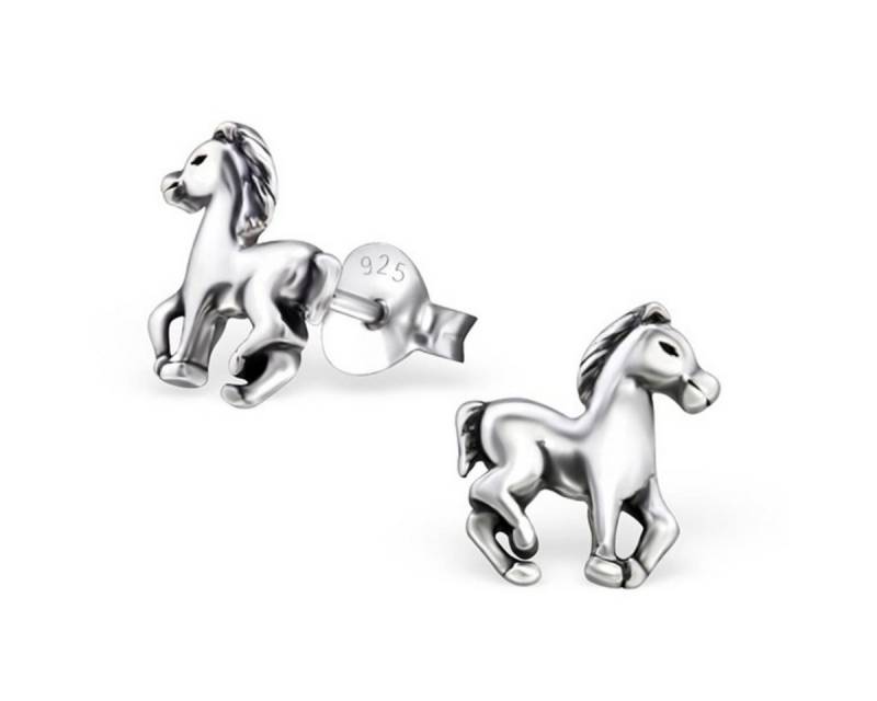 Order & Smile Schmuck Paar Ohrstecker Kinderohrstecker: Mädchen Ohrringe Silber „Pferd“ von Order & Smile Schmuck