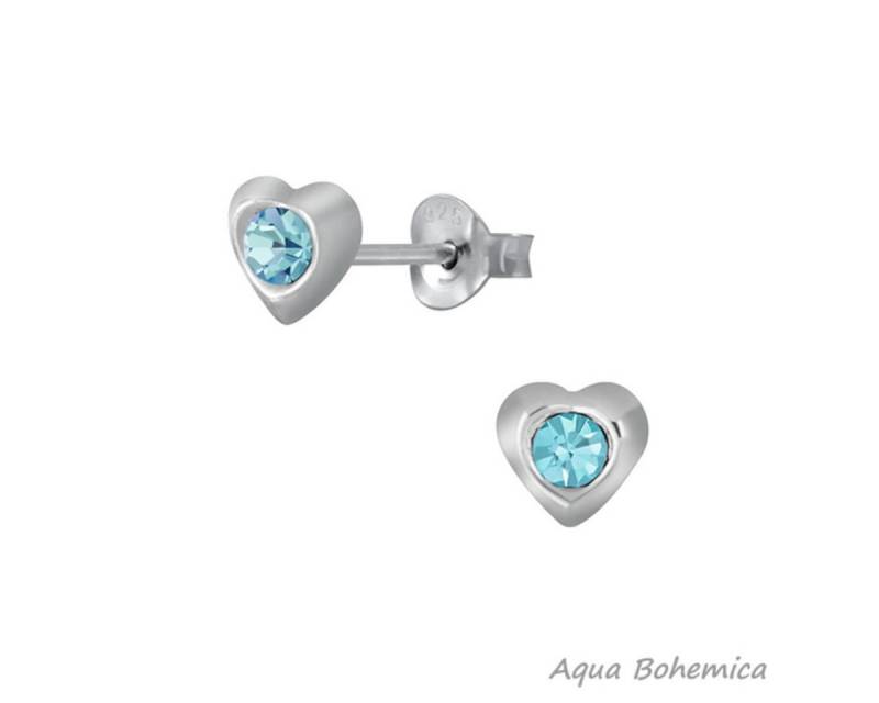 Order & Smile Schmuck Paar Ohrstecker Kinderohrstecker: Mädchen Ohrringe Silber 925 „Kristall Herz“ von Order & Smile Schmuck