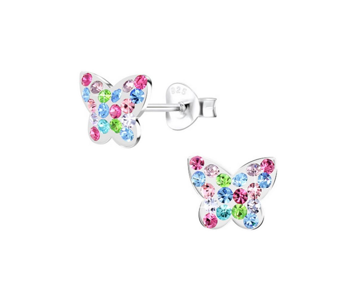 Order & Smile Schmuck Paar Ohrstecker Schmetterling Ohrstecker bunt: Kinder Ohrringe Silber 925 von Order & Smile Schmuck
