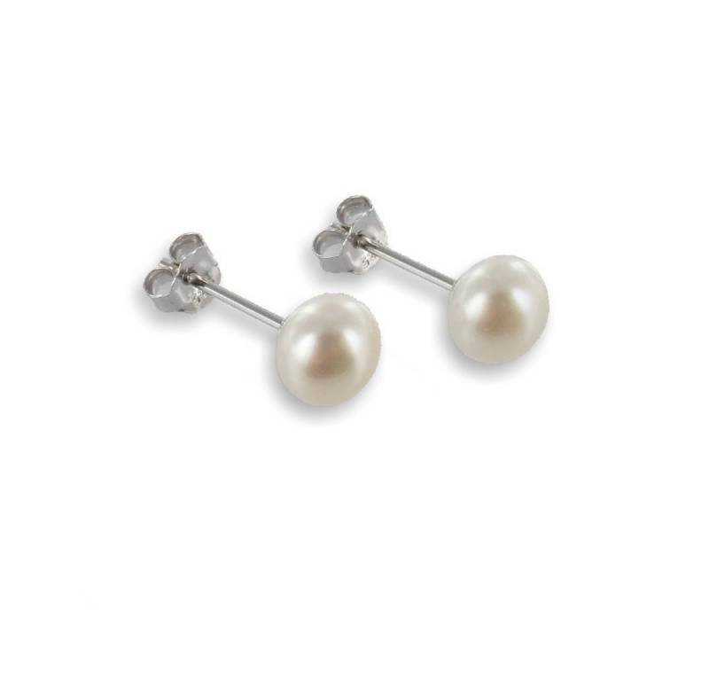 Order & Smile Schmuck Perlenohrringe Perlen Ohrstecker: 925 Silber Ohrringe mit Süßwasserperle von Order & Smile Schmuck