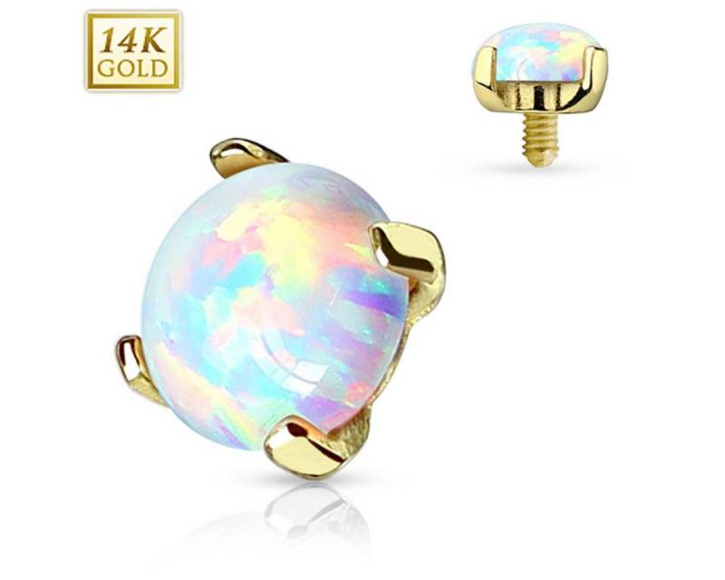 Order & Smile Schmuck Piercing-Implantat Dermal Anchor Aufsatz Hautanker Piercing 14 kt 585er Gold mit Opal von Order & Smile Schmuck