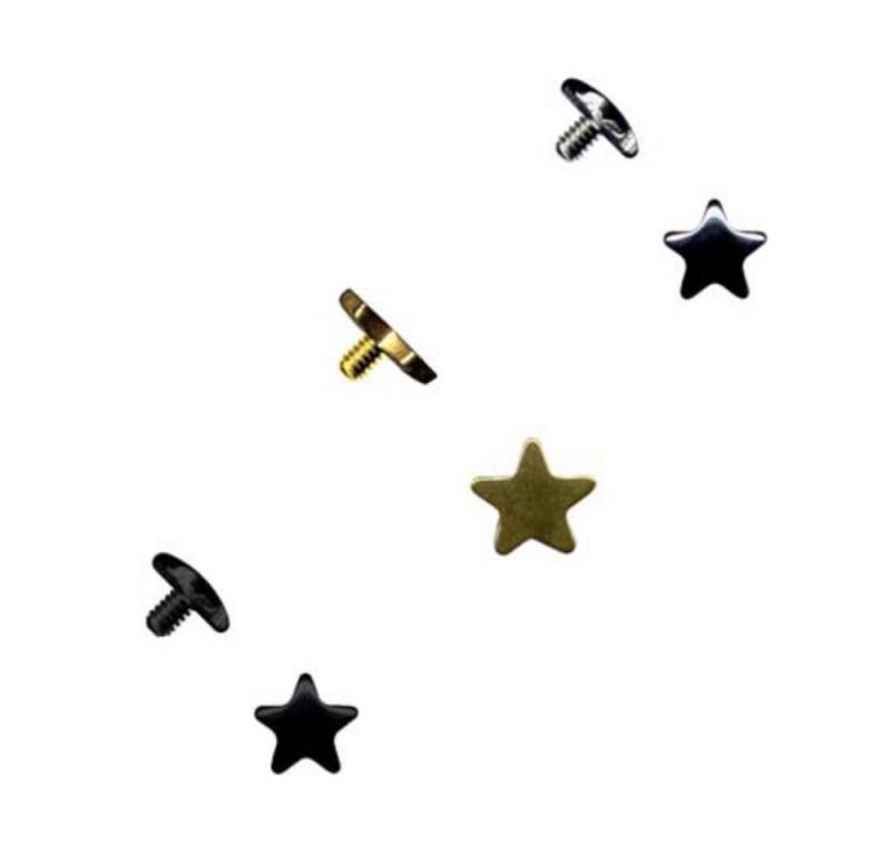 Order & Smile Schmuck Piercing-Implantat Dermal Anchor Aufsatz Hautanker Top Piercing Stern von Order & Smile Schmuck