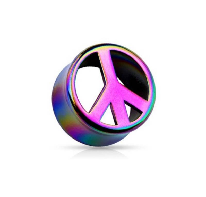 Order & Smile Schmuck Plug Plug Peace Regenbogen: Flesh Ohr Piercing bunt von Order & Smile Schmuck