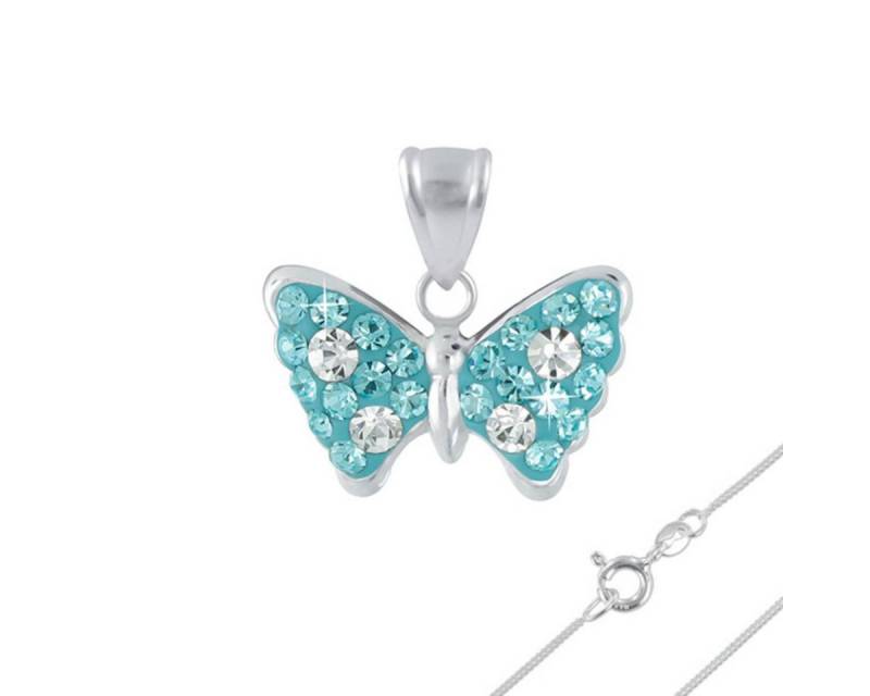 Order & Smile Schmuck Schmetterlingsanhänger Schmetterling Kette Silber 925: Mädchen & Damen Kristall Schmuck (Set, inkl. Kette), gestempelt von Order & Smile Schmuck
