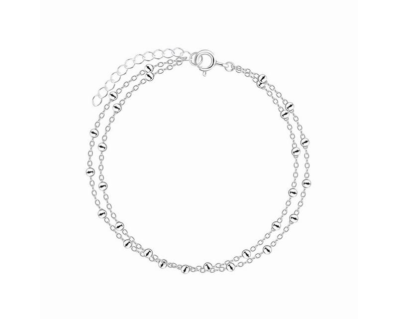 Order & Smile Schmuck Silberarmband Doppel Armband Silber 925: Damen Armkette zweireihig, gestempelt von Order & Smile Schmuck