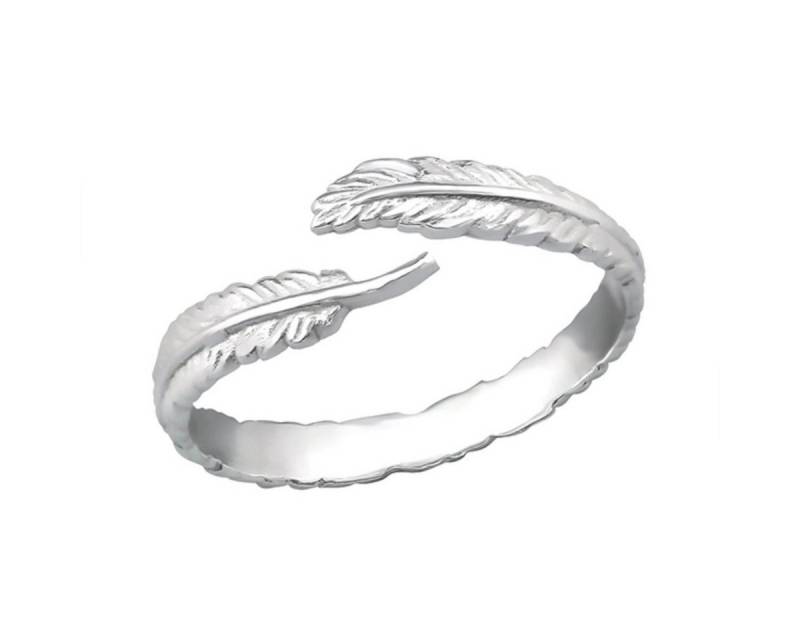 Order & Smile Schmuck Silberring Offener Ring Feder Silber 925 von Order & Smile Schmuck