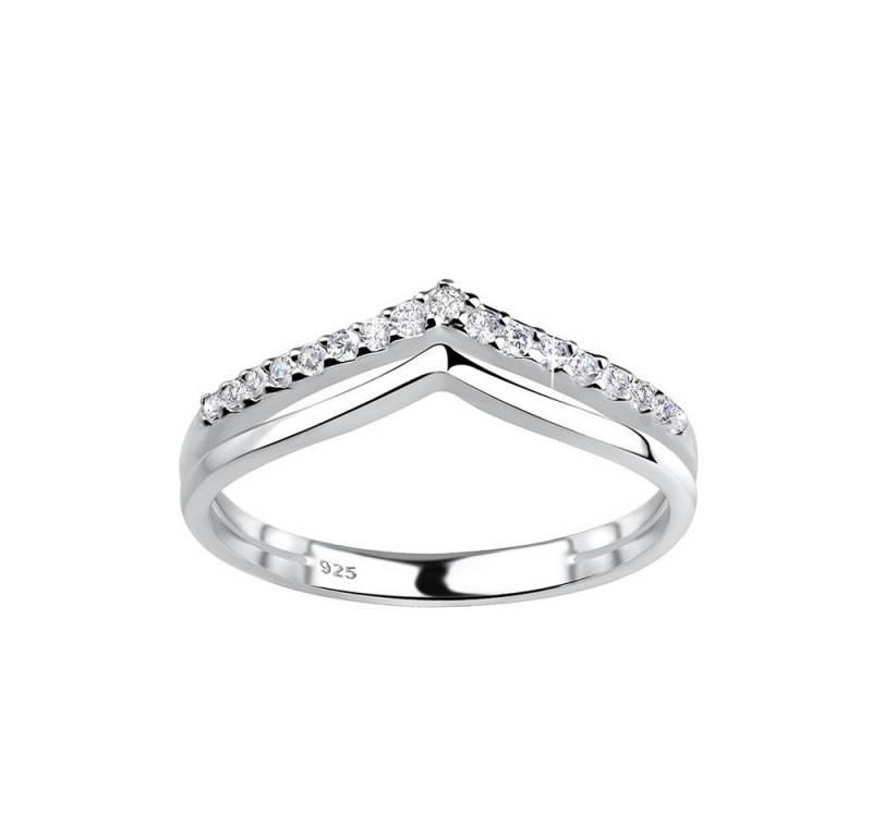 Order & Smile Schmuck Silberring Ring doppelt „Chevron“ Silber 925 mit Zirkonia von Order & Smile Schmuck
