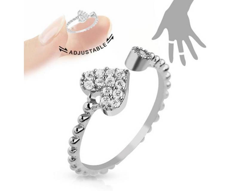 Order & Smile Schmuck Zehenring Mid Ring / Knöchel-Ring / Zehenring verstellbar „Herz“ von Order & Smile Schmuck