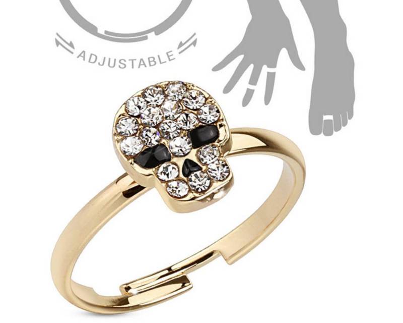 Order & Smile Schmuck Zehenring Mid Ring / Knöchel-Ring / Zehenring verstellbar „Totenkopf“ von Order & Smile Schmuck