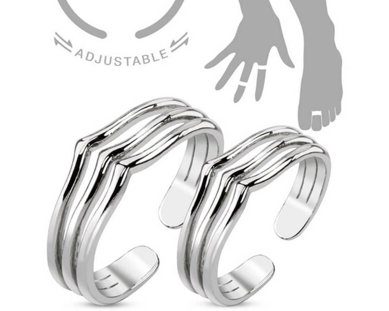 Order & Smile Schmuck Zehenring Set 2 Midi Ringe / Knöchel-Ring / Zehenring verstellbar von Order & Smile Schmuck