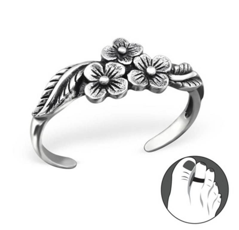 Order & Smile Schmuck Zehenring Silber Zehenring Blumen, gestempelt von Order & Smile Schmuck