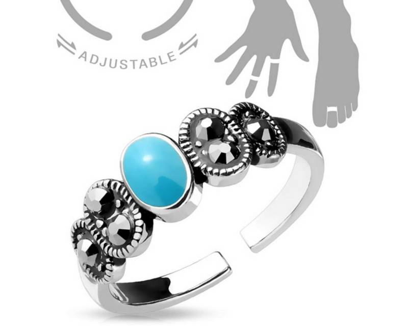 Order & Smile Schmuck Zehenring Zehenring / Mid Ring „Boho Türkis“ von Order & Smile Schmuck