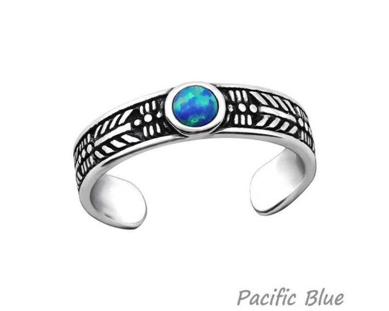 Order & Smile Schmuck Zehenring Zehenring Silber 925: Bali Zehring mit Opal, gestempelt von Order & Smile Schmuck