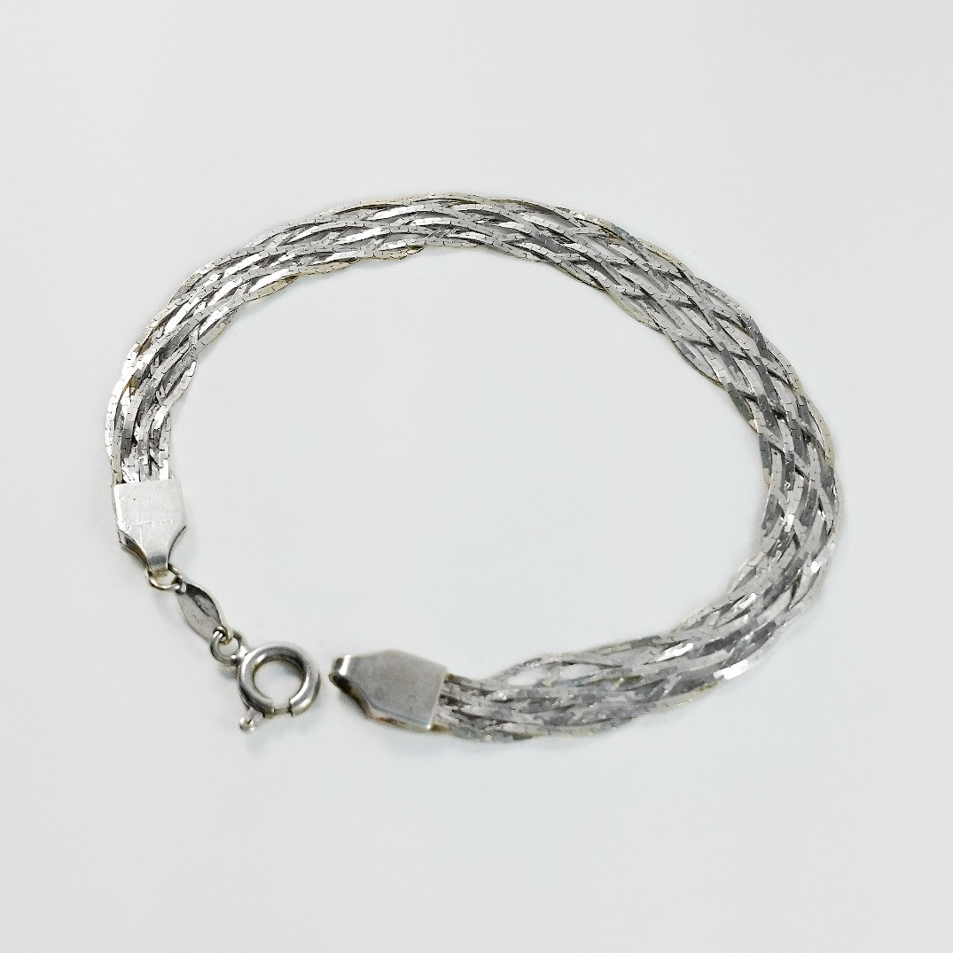 Geflochtenes Armband Aus Sterling Silber - Fischgrät Design 19, 5 cm Multistrand Schmuck Geflochtenes Armband Aus Sterling Silber - Fischgrät Design 19, 5 cm Multistrand Schmuck von OrderOfDisorder