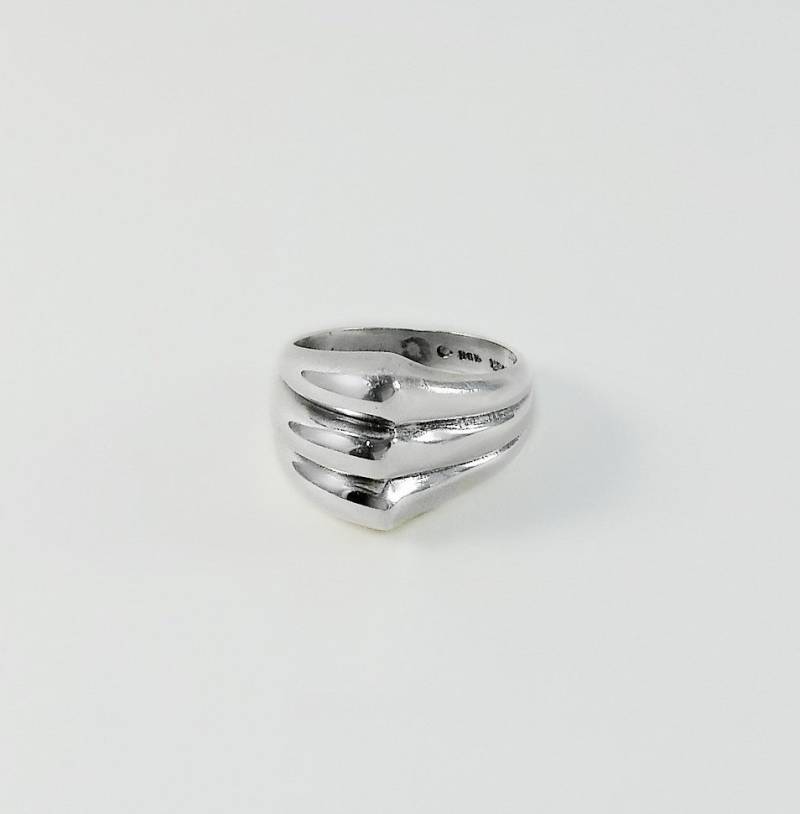 Gerippte Welle Sterling Silber Ring - Chunky Größe 6 von OrderOfDisorder