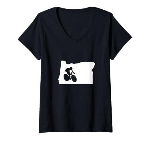 Damen Oregon State Biking Biker Fahrrad Radfahrer T-Shirt mit V-Ausschnitt Damen Oregon State Biking Biker Fahrrad Radfahrer T-Shirt mit V-Ausschnitt von Oregon State Biking Bicycle Designs