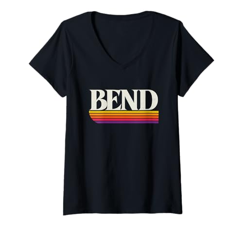 Damen Bend Oregon Retro Grafik - Bend OR T-Shirt mit V-Ausschnitt Damen Bend Oregon Retro Grafik - Bend OR T-Shirt mit V-Ausschnitt von Oregon Throwbacks