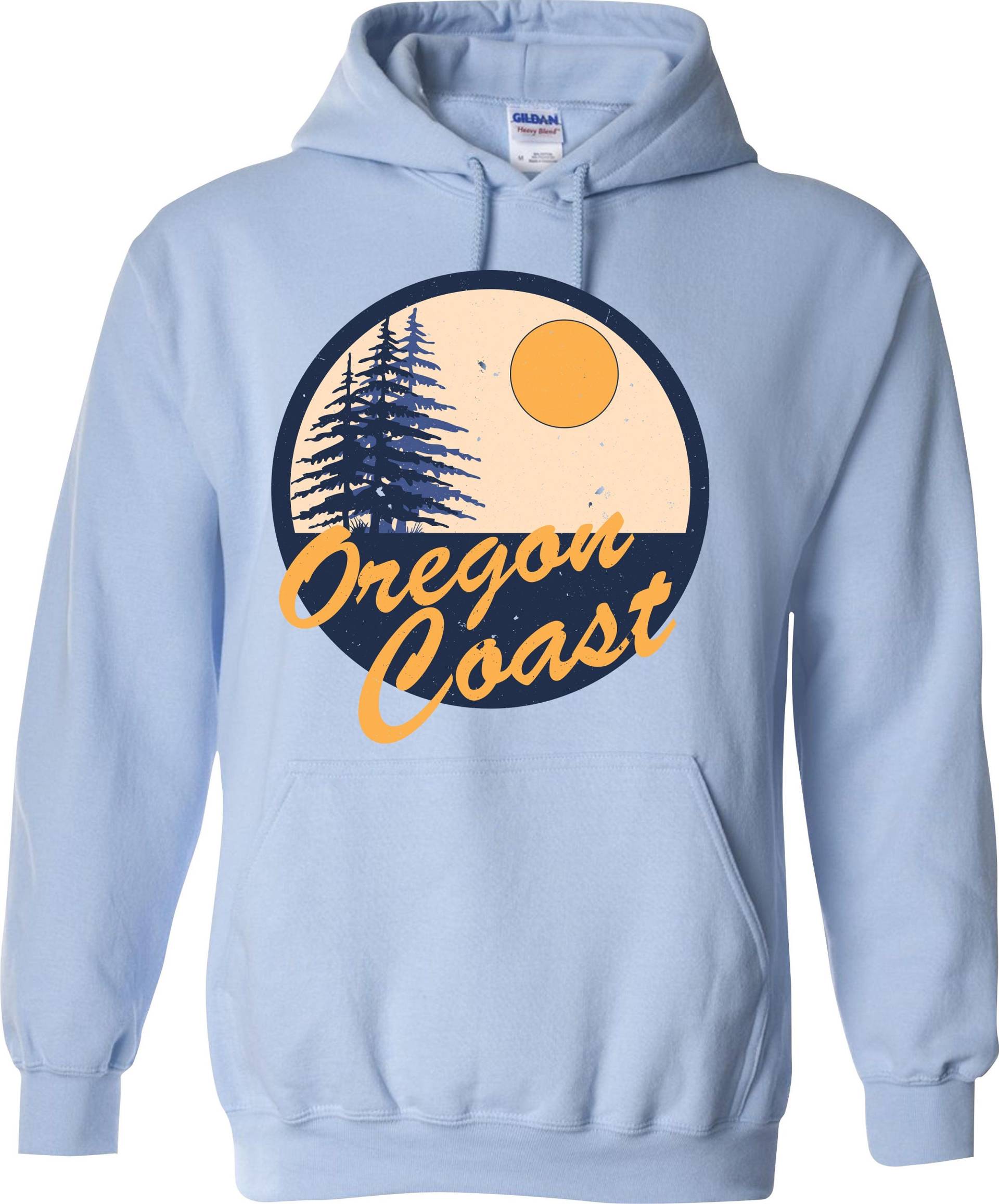 Oregon Coast Retro Hoodie - Erwachsene Größen S-3xl Kapuzen Sweatshirts Viele Farboptionen Oc Surfer Surf Strand Sonnenbaum von OregonCoastPrintShop