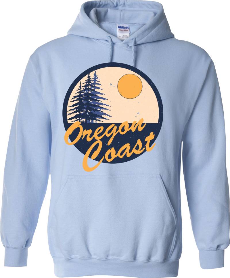 Oregon Coast Retro Hoodie - Erwachsene Größen S-3xl Kapuzen Sweatshirts Viele Farboptionen Oc Surfer Surf Strand Sonnenbaum von OregonCoastPrintShop