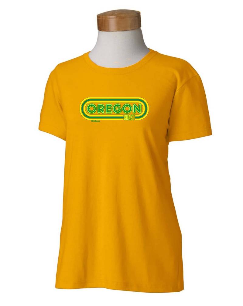 Oregon Coast Track Design T-Shirt - Grundlegende Damen Stil Tshirt Erwachsene Größen S-3xl Enten Universität College Print Shop von OregonCoastPrintShop