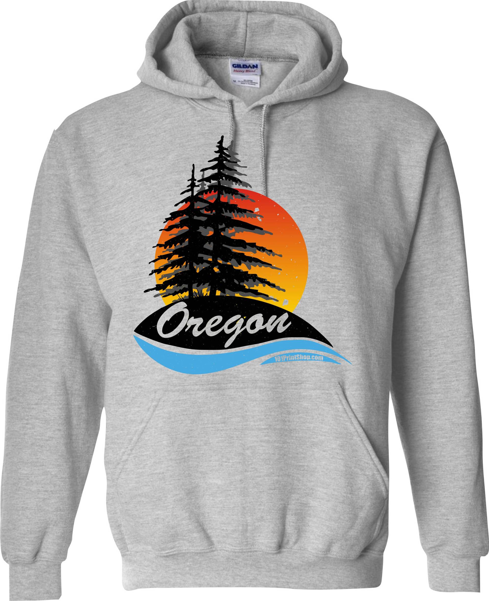 Oregon Retro Hoodie - Erwachsene Größen S-3xl Kapuzen Sweatshirts Viele Farboptionen Oc Surfer Surf Strand Sonnenbaum von OregonCoastPrintShop