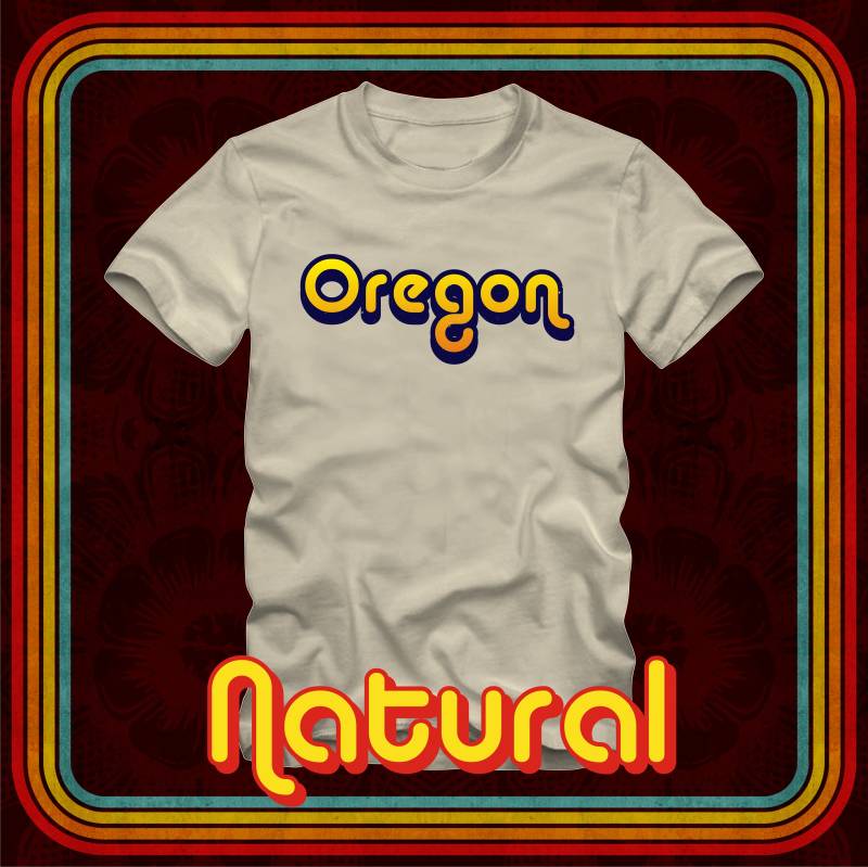 Oregon Retro T-Shirt - Basic Herren/Unisex Tshirt Erwachsene Größen S-3xl 16 Farboptionen Print Shop Zustand von OregonCoastPrintShop