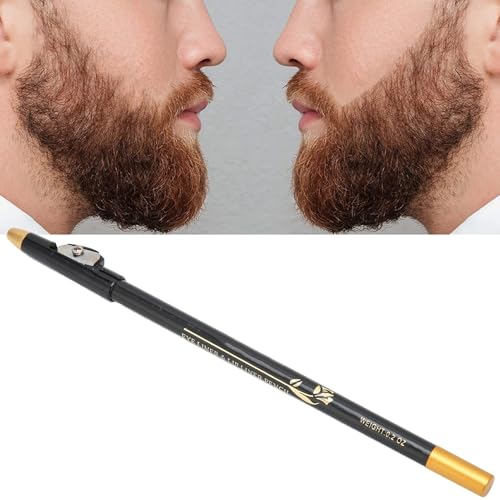 Friseurstift, Männer Bartfüller Bleistift Liner mit Spitzer -Formungsstyling -Werkzeug Langlebiger Bartstift, Wasserschweißsicher (BLACK) von Oreilet