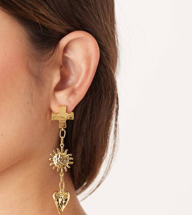 Orelia - Geschmolzene Statement-Ohrringe mit Anhängern und 18-Karat-Vergoldung-Goldfarben von Orelia