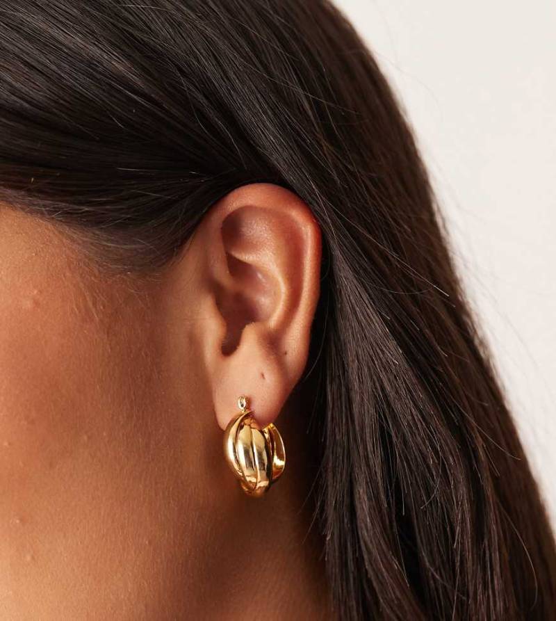 Orelia - Ineinander greifende Creolen mit 18-Karat-Vergoldung-Goldfarben von Orelia