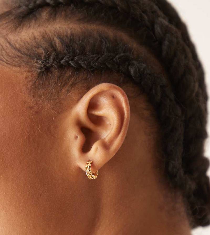 Orelia - Kleine Creolen im Kettendesign mit 18-Karat-Vergoldung-Goldfarben von Orelia