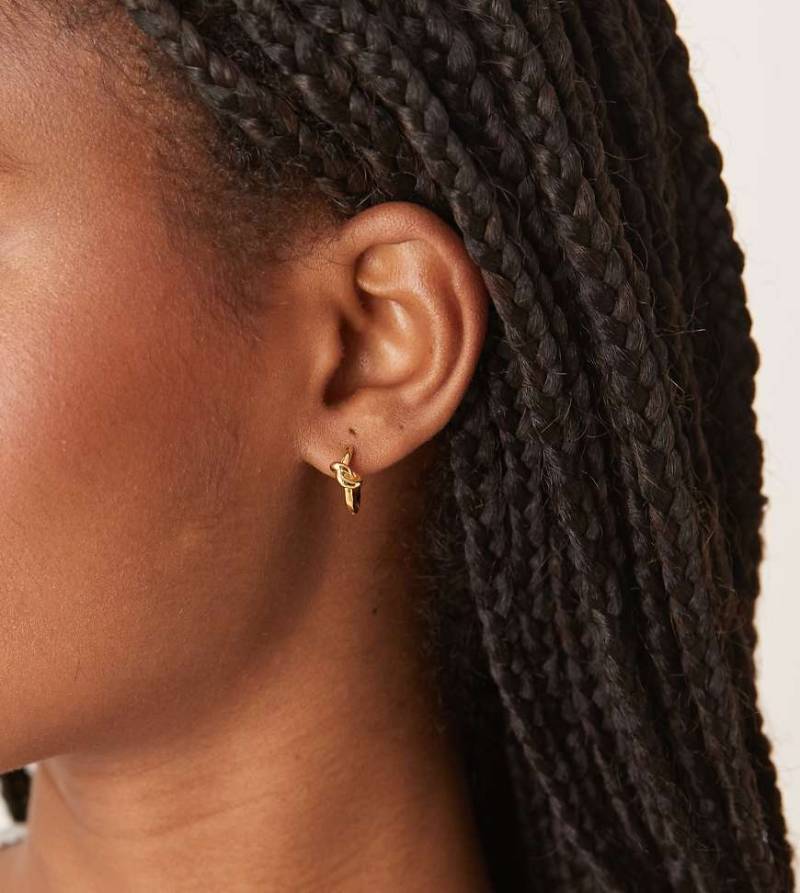 Orelia - Kleine Creolen mit 18-Karat-Vergoldung und Knotenverzierung-Goldfarben von Orelia