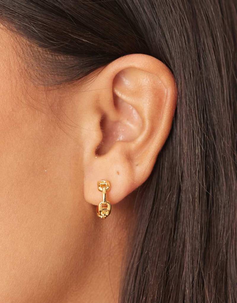 Orelia - Mariner - Creolen mit 18-Karat-Vergoldung und Kettendesign-Goldfarben von Orelia