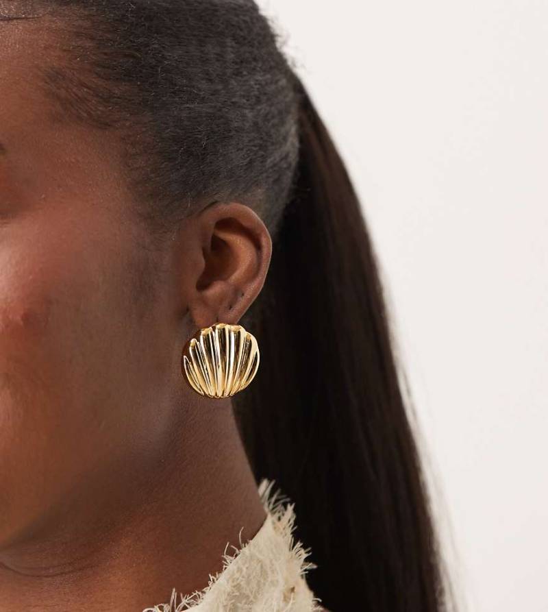 Orelia - Markante Ohrstecker in Blassgoldoptik mit Oversize-Seestern-Design-Goldfarben von Orelia