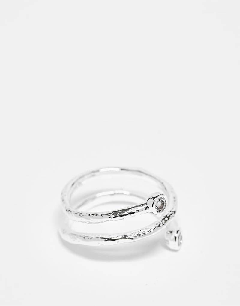 Orelia - Motel - Wickelring aus Sterlingsilber mit Kristallsteinen von Orelia